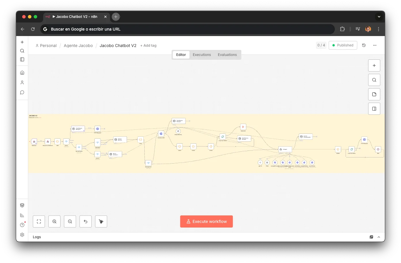 Workflow del Router Principal en n8n: 37 nodos