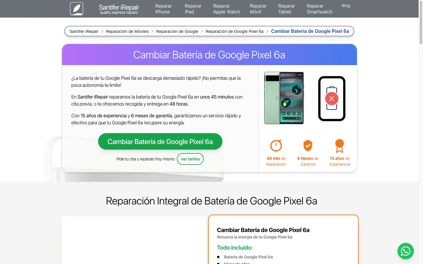 Hero de una página de reparación en amitbhardwajirepair.es